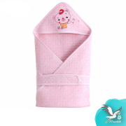 Swaddle avec sa ceinture assortie-motif ours rose