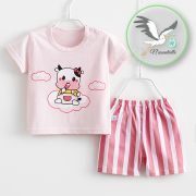 Tshirt Short - Motif Cow rose