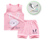 Débardeur - short lapin rose